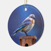 Bluebird (weibliche Malerei) - Original Bird Art Keramik Ornament (Links)