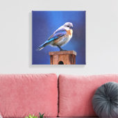 Bluebird (weibliche Malerei) - Original Bird Art Leinwanddruck (Insitu (Wohnzimmer))