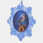 Bluebird (weibliche Malerei) - Original Bird Art Ornament Karte (Linke Ecke)
