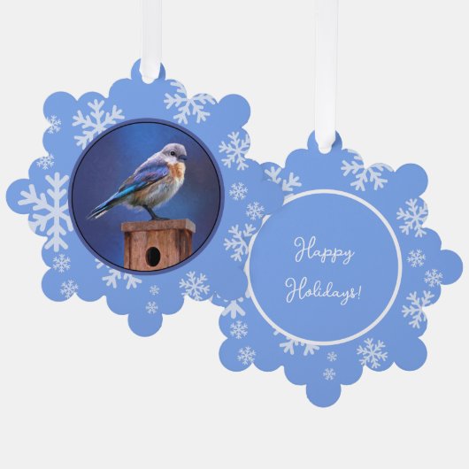 Bluebird (weibliche Malerei) - Original Bird Art Ornament Karte (Vorderseite/Rückseite)