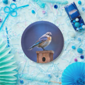 Bluebird (weibliche Malerei) - Original Bird Art Pappteller (Party)