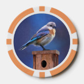 Bluebird (weibliche Malerei) - Original Bird Art Pokerchips (Vorderseite)