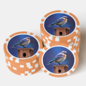 Bluebird (weibliche Malerei) - Original Bird Art Pokerchips (Stapel)