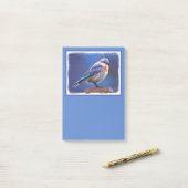 Bluebird (weibliche Malerei) - Original Bird Art Post-it Klebezettel (Auf Schreibtisch)