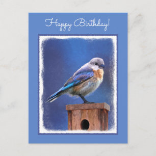 Bluebird (weibliche Malerei) - Original Bird Art Postkarte