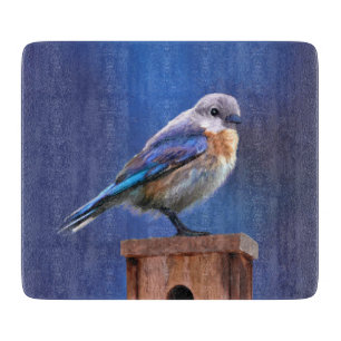 Bluebird (weibliche Malerei) - Original Bird Art Schneidebrett