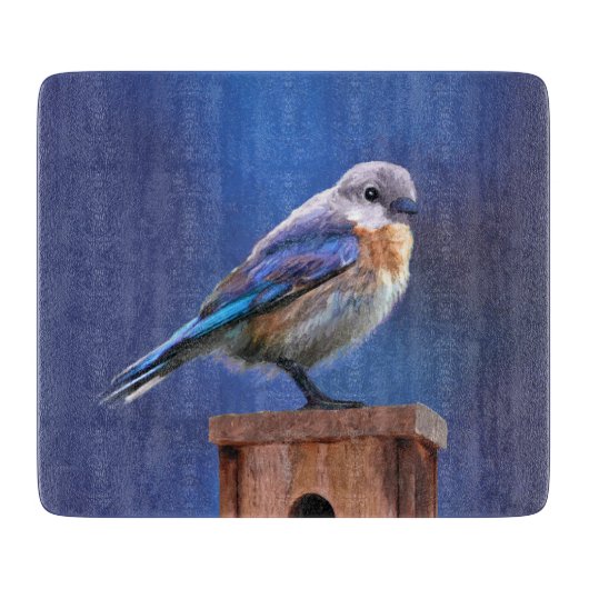 Bluebird (weibliche Malerei) - Original Bird Art Schneidebrett (Vorderseite)
