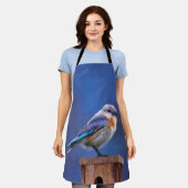Bluebird (weibliche Malerei) - Original Bird Art Schürze (Getragen)
