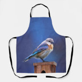 Bluebird (weibliche Malerei) - Original Bird Art Schürze (Vorderseite)