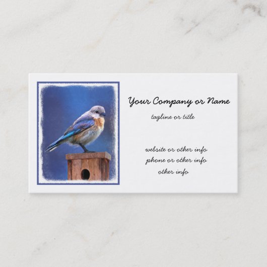 Bluebird (weibliche Malerei) - Original Bird Art Visitenkarte (Vorderseite)