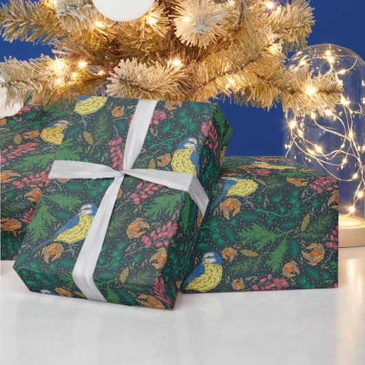 Bluebird Weihnachtsfeiertag Muster Geschenkpapier (Feiertage)