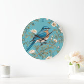 Bluebird William Morris Inspiriert Türkis Große Wanduhr (Zuhause)