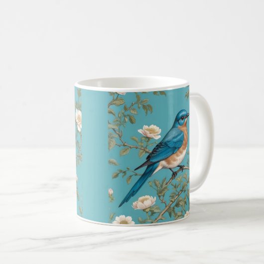 Bluebird William Morris Inspiriert Türkis Kaffeetasse (VorderseiteRechts)