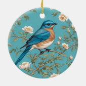 Bluebird William Morris Inspiriert Türkis Keramik Ornament (Hinten)