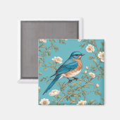 Bluebird William Morris Inspiriert Türkis Magnet (Vorderseite/Rückseite)