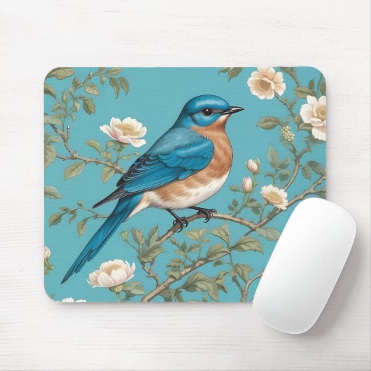 Bluebird William Morris Inspiriert Türkis Mousepad (Mit Mouse)