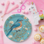 Bluebird William Morris Inspiriert Türkis Pappteller (Party)