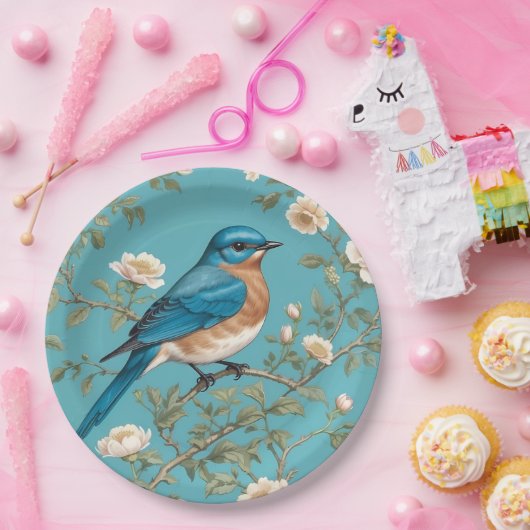Bluebird William Morris Inspiriert Türkis Pappteller (Party)