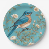 Bluebird William Morris Inspiriert Türkis Pappteller (Vorderseite)