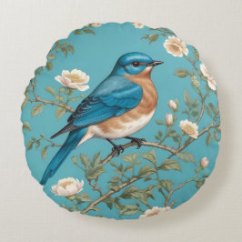 Bluebird William Morris Inspiriert Türkis Rundes Kissen