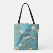 Bluebird William Morris Inspiriert Türkis Tasche (Rückseite)