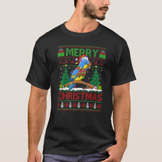 Bluebird Xmas Tree Ugly Santa Bluebird Christmas T-Shirt (Vorderseite)