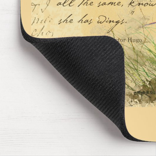 Bluebird zu Branchen & Victor Hugo Quote Mousepad (Ecke)
