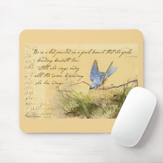 Bluebird zu Branchen & Victor Hugo Quote Mousepad (Mit Mouse)