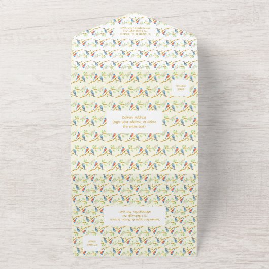 Bluebirds All in One Wedding Invitation All In One Einladung (Außenbereich)