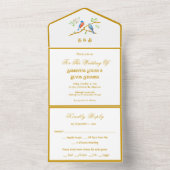 Bluebirds All in One Wedding Invitation All In One Einladung (Innen Boden)