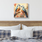 Bluebirds auf Cherry Blossom Nature Lover Leinwanddruck (Insitu (Schlafzimmer))