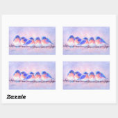 BLUEBIRDS AUF EINEM WIRT VON SHARON SHARPE RECHTECKIGER AUFKLEBER (Blatt)