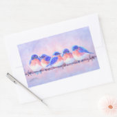 BLUEBIRDS AUF EINEM WIRT VON SHARON SHARPE RECHTECKIGER AUFKLEBER (Umschlag)