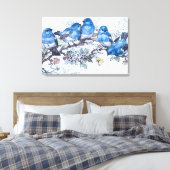Bluebirds auf Kirschblossom Leinwanddruck (Insitu (Schlafzimmer))