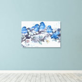 Bluebirds auf Kirschblossom Leinwanddruck (Insitu (Holzboden))