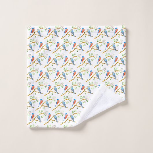 Bluebirds Badhandtuch Set (Waschlappen)