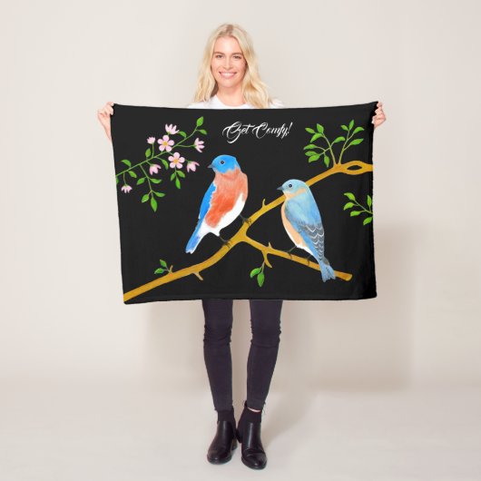 Bluebirds Black Fleecedecke (Beispiel)