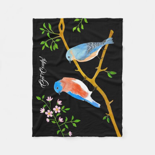 Bluebirds Black Fleecedecke (Vorderseite)