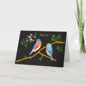 Bluebirds Black Greeting Card Karte (Vorderseite)