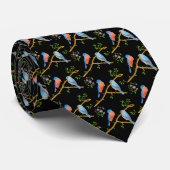 Bluebirds Black Neck Tie Krawatte (Gerollt)
