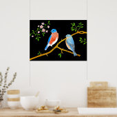 Bluebirds Black Poster (Küche)