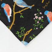 Bluebirds Black Small Fleece Blanket (Ecke)