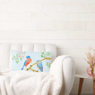 Bluebirds blass lendenkissen