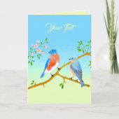 Bluebirds Blassblaue und grüne Flachkarte Karte (Vorderseite)