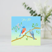 Bluebirds Blassblaue und grüne Flachkarte Karte (Stehend Vorderseite)