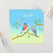 Bluebirds Blassblaue und grüne Flachkarte Karte (Vorderseite/Rückseite Beispiel)