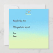 Bluebirds Blassblaue und grüne Flachkarte Karte (Rückseite)