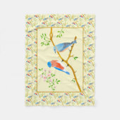 Bluebirds Blassgelbes Fleece Blanket (Vorderseite)