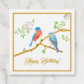 Bluebirds Blauer Rahmen Geschenkanhänger (Rückseite)