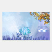 Bluebirds Blauer Teich Rechteckiger Aufkleber (Vorderseite)